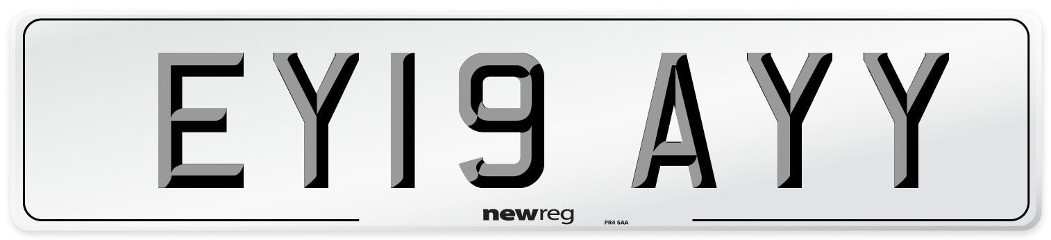 EY19 AYY Number Plate from New Reg